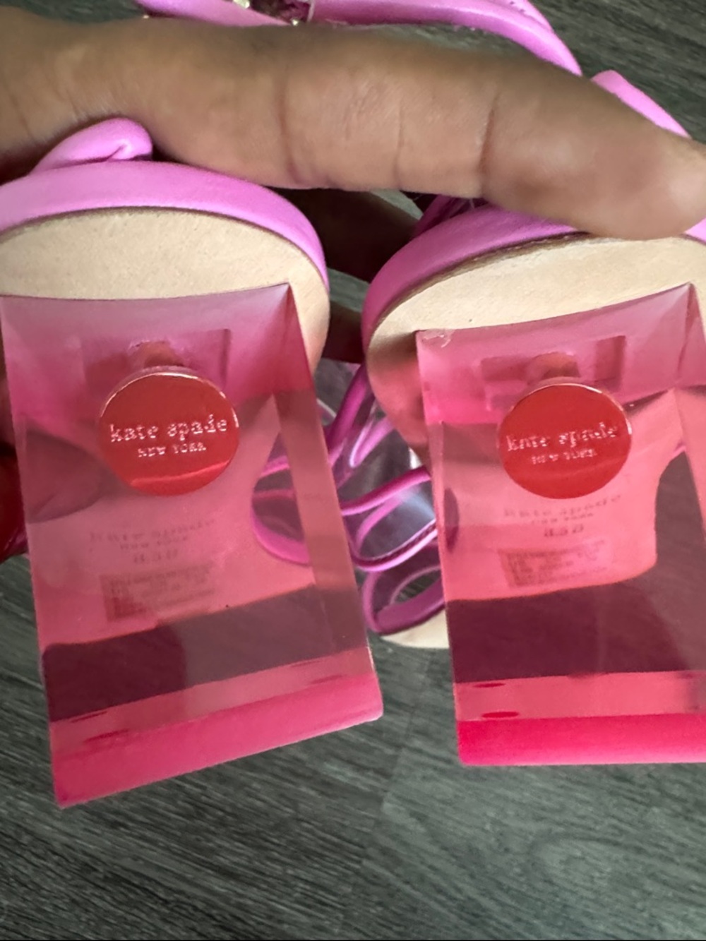 NWOB KATE SPADE New York Milani pink Transparent Block Heel Sandals size 8.5B - Picture 9 of 10